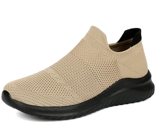 Solshine Damen Sportschuhe Mesh Laufschuhe Slip on Sneakers D307 Khaki 38EU von Solshine