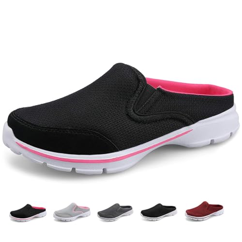 Solshine Unisex Clogs Hausschuhe Leichte Slippers Pantoletten D227 Schwarz&Pink 38EU von Solshine