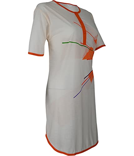 Soltice Damen Kurze Nachthemd, Schlafrock, Schlafanzug, Pyjama, Nachtwäsche, Nachtkleid, Schlafshirt aus 100% Baumwolle (M bis 3XL) (L, [M6] Orange) von Soltice