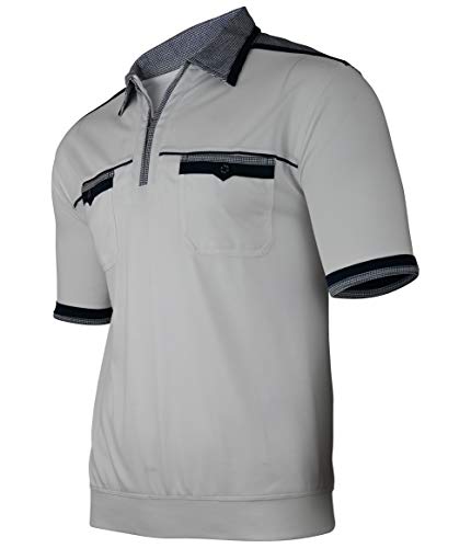 Soltice Herren Kurzarm Poloshirt, Polohemd, Gestreifte Blousonshirt mit Brusttasche aus Baumwoll-Mix, Größe M bis 3XL (M, [C] Weiß) von Soltice