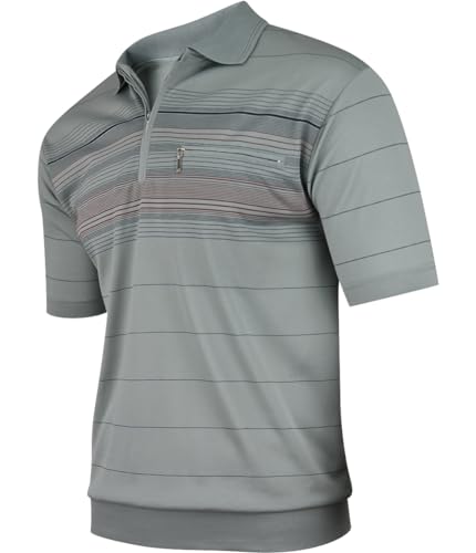 Soltice Herren Kurzarm Poloshirts, Gestreifte Poloshirts, Blousonshirts, Golfshirts mit Brusttaschen aus Baumwoll-Mix M, [M2] Slategray von Soltice