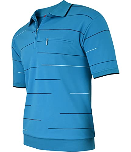 Soltice Herren Kurzarm Poloshirts, Karierte Kragen Hemd, Gestreifte Polo Shirts, Blousonshirts aus Baumwoll-Mix (M bis 3XL) (2XL, [D4] Ozean) von Soltice