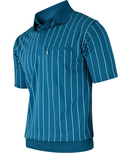 Soltice Herren Kurzarm Poloshirts, Karierte Kragen Hemd, Gestreifte Polo Shirts, Blousonshirts aus Baumwoll-Mix (M bis 3XL) (L, [D6] Türkis) von Soltice