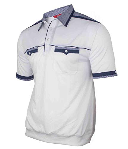 Soltice Herren Kurzarm Poloshirts, Karierte Kragen Hemd, Gestreifte Polo Shirts, Blousonshirts aus Baumwoll-Mix (M bis 3XL) (M, [D1] Weiß) von Soltice