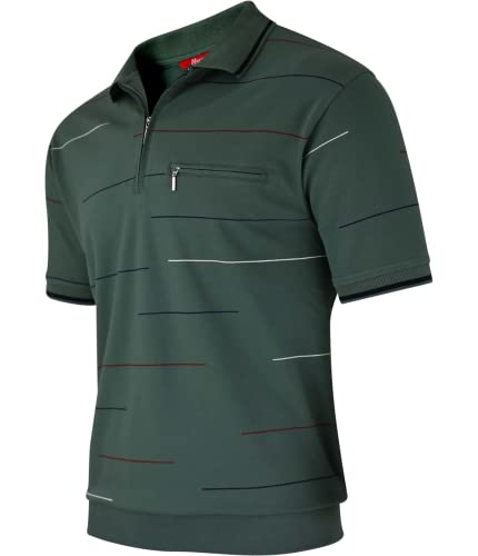 Soltice Herren Kurzarm Poloshirts, Karierte Kragen Hemd, Gestreifte Polo Shirts, Blousonshirts aus Baumwoll-Mix (M bis 3XL) (M, [D4] Oliv) von Soltice