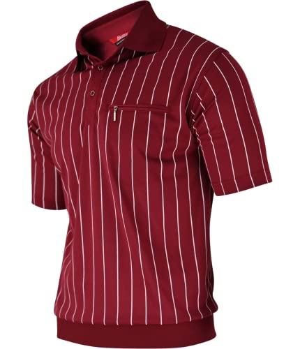 Soltice Herren Kurzarm Poloshirts, Karierte Kragen Hemd, Gestreifte Polo Shirts, Blousonshirts aus Baumwoll-Mix (M bis 3XL) (M, [D6] Bordeaux) von Soltice