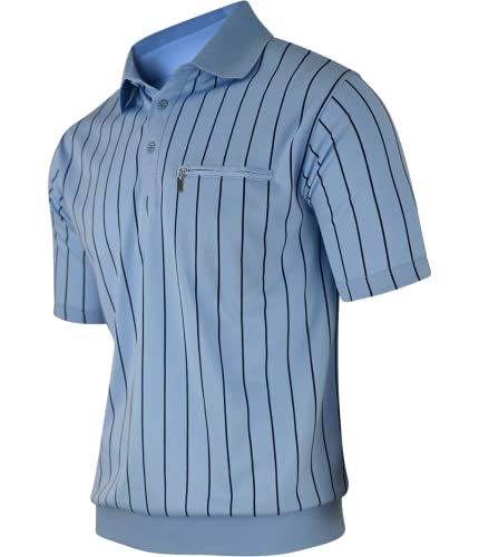 Soltice Herren Kurzarm Poloshirts, Karierte Kragen Hemd, Gestreifte Polo Shirts, Blousonshirts aus Baumwoll-Mix (M bis 3XL) (M, [D6] SkyBlue) von Soltice