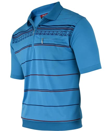 Soltice Herren Kurzarm Poloshirts Gestreifte Blousonshirts Baumwoll-Mix, Größe M bis 3XL (2XL, [M7] Ozean) von Soltice