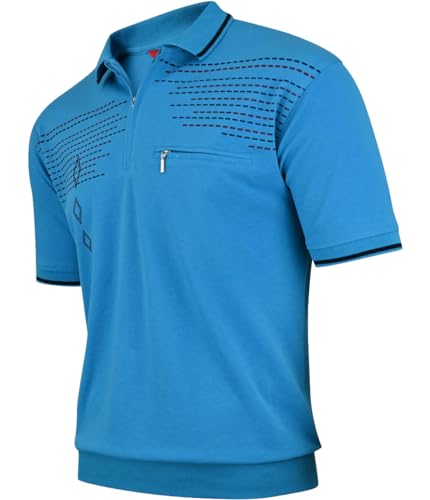 Soltice Poloshirts Herren Kurzarm, Gestreifte Polohemden mit Brusttasche, Blousonshirts aus Baumwoll-Mix (XXL), [MS3] Ocean von Soltice