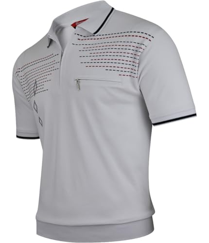 Soltice Poloshirts Herren Kurzarm, Gestreifte Polohemden mit Brusttasche, Blousonshirts aus Baumwoll-Mix (XXL), [MS3] Weiss von Soltice