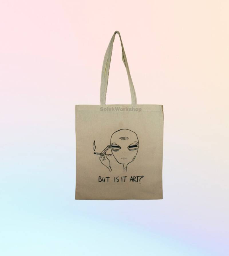 Müdes Alien Kunst? Tragetasche Müdes Alien Kunst? Tragetasche von SolukWorkshop