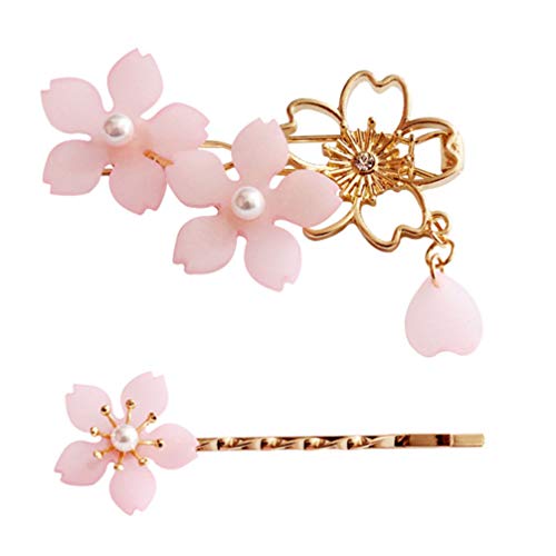 Solustre 2pcs Blumen Haarnadel Bobby Pins Kirschblüte Kopfschmuck Hochzeit Braut Haarschmuck Mädchen Damen Frauen Party Schmuck Geschenk von SOLUSTRE