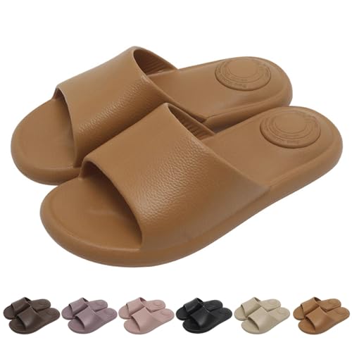 Solutra Badelatschen Damen Herren Wolkenschuhe, Airfoot Rutschfeste Badeschlappen Damen Hausschlappen, Cozy Sliders Weiche Hausschuhe Damen Sommer (Khaki,38/39 EU) von Solutra