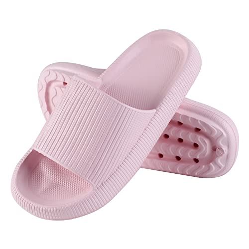 Solutra Badeschlappen Damen Herren Sommer, Rutschfeste Badelatschen Damen Cozy Slides, Wolkenschuhe Damen Weich Dicke Schlappen, Cosify Airfoot Hausschuhe für Innen und AußEn(34/35 EU,Rosa) von Solutra