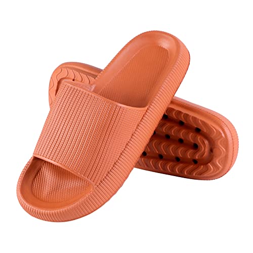 Solutra Badeschlappen Damen Herren Sommer, Rutschfeste Badelatschen Damen Cozy Slides, Wolkenschuhe Damen Weich Dicke Schlappen, Cosify Airfoot Hausschuhe für Innen und AußEn(34/35 EU,orange) von Solutra