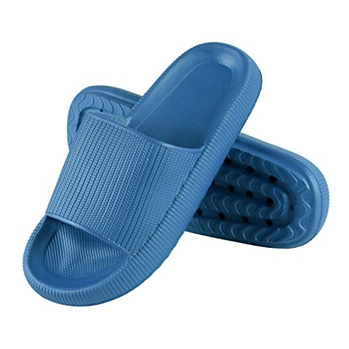 Solutra Badeschlappen Damen Herren Sommer, Rutschfeste Badelatschen Damen Cozy Slides, Wolkenschuhe Damen Weich Dicke Schlappen, Cosify Airfoot Hausschuhe für Innen und AußEn(36/37 EU,Blau) von Solutra