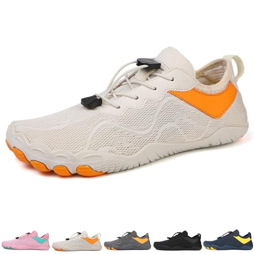 Solutra Barfußschuhe Herren Badeschuhe Damen, Atmungsaktiv Schnell Trocknend Wasserschuhe Damen Aquaschuhe, Unisex rutschfest Schwimmschuhe Damen Strandschuhe (36 EU,Beige) von Solutra