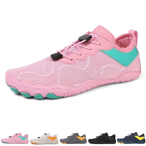 Solutra Barfußschuhe Herren Badeschuhe Damen, Atmungsaktiv Schnell Trocknend Wasserschuhe Damen Aquaschuhe, Unisex rutschfest Schwimmschuhe Damen Strandschuhe (36 EU,Rosa) von Solutra