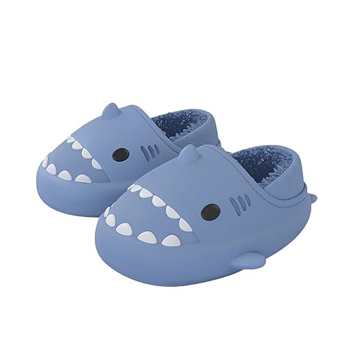 Solutra Hai Hausschuhe Damen Plüsch, Winter Warm Plüsch Shark Slippers, Wasserdicht Hai Schuhe Haifisch Schlappen Pantoffeln für Erwachsener Kinder (Geschlossen) von Solutra