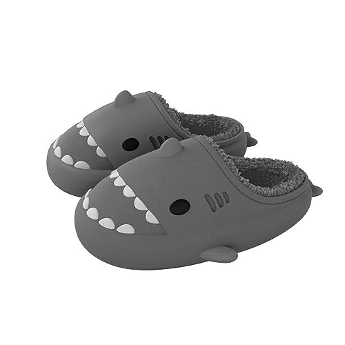 Solutra Hai Hausschuhe Damen Plüsch, Winter Warm Plüsch Shark Slippers, Wasserdicht Hai Schuhe Haifisch Schlappen Pantoffeln für Erwachsener Kinder von Solutra