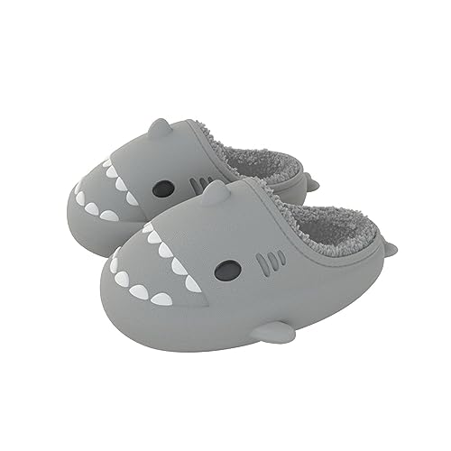 Solutra Hai Hausschuhe Damen Plüsch, Winter Warm Plüsch Shark Slippers, Wasserdicht Hai Schuhe Haifisch Schlappen Pantoffeln für Erwachsener Kinder von Solutra