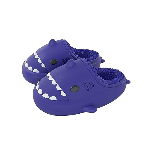 Solutra Hai Hausschuhe Damen Plüsch, Winter Warm Plüsch Shark Slippers, Wasserdicht Hai Schuhe Haifisch Schlappen Pantoffeln für Erwachsener Kinder von Solutra