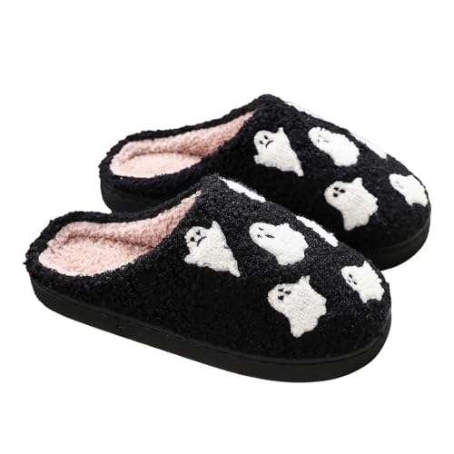 Solutra Hausschuhe Damen Plüsch Winter, Warme Pantoffeln Herren Slippers Damen, Flauschige Weiche Rutschfeste Hauspantoffeln Damen (41/42 EU, Gespenst) von Solutra