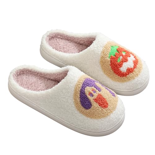 Solutra Hausschuhe Damen Plüsch Winter, Warme Pantoffeln Herren Slippers Damen, Flauschige Weiche Rutschfeste Hauspantoffeln Unisex (37/38 EU, Kürbis Hund) von Solutra