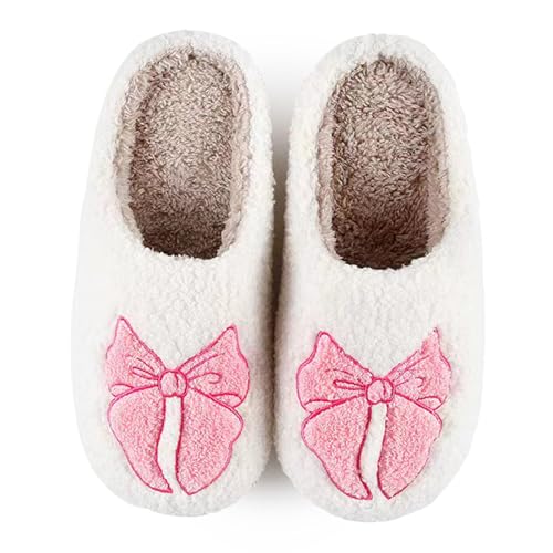 Solutra Hausschuhe Damen Plüsch Winter, Warme Pantoffeln Herren Slippers Damen, Flauschige weiche rutschfeste hauspantoffeln damen (35/36 EU, Bogen) von Solutra