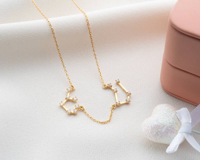 sternzeichen Halskette Mit Geburtsstein Mehreren Kette Silber Geschenk Mutter von SolvJewels