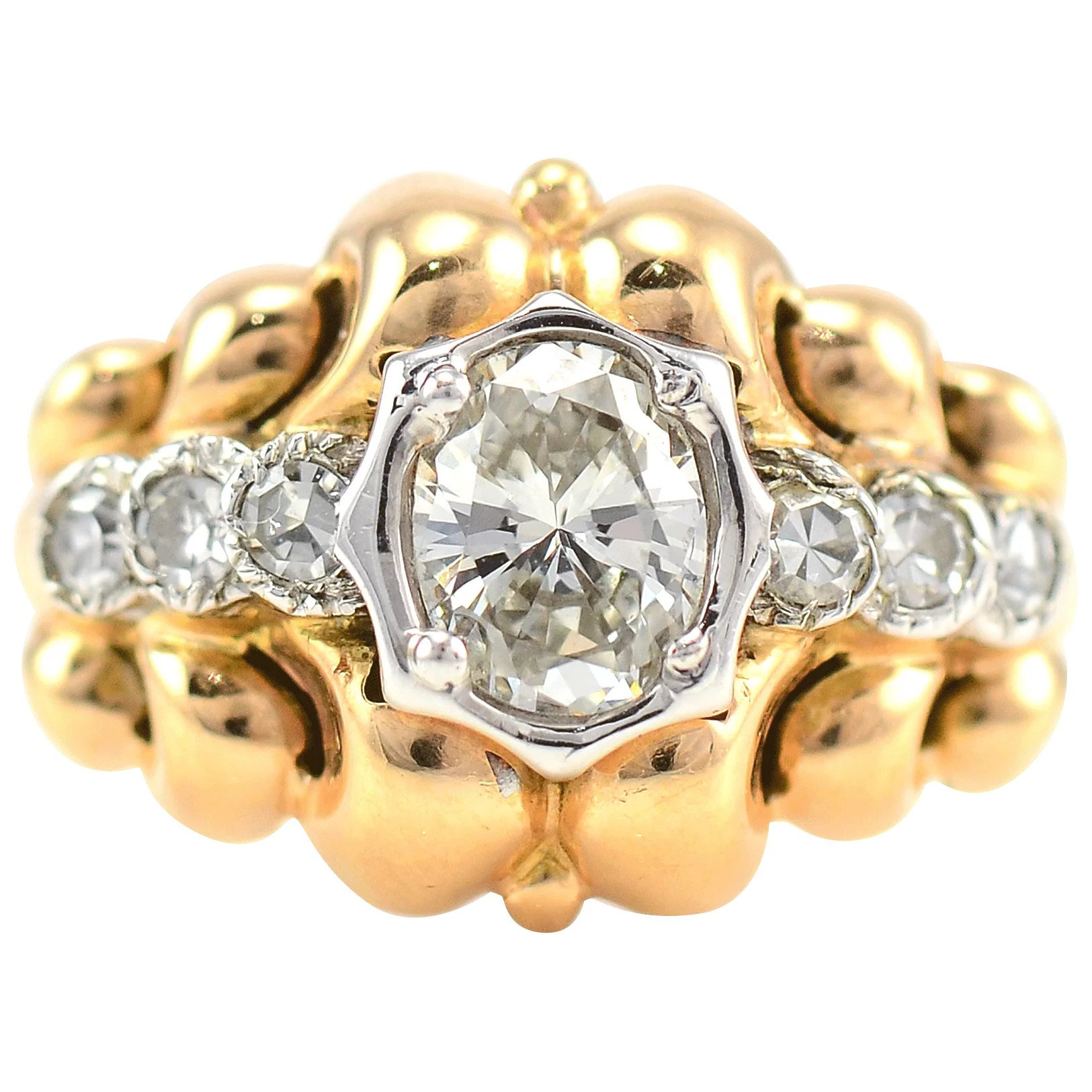 18 Karat Gold 0.88 Diamant Ring von SolvangAntiques