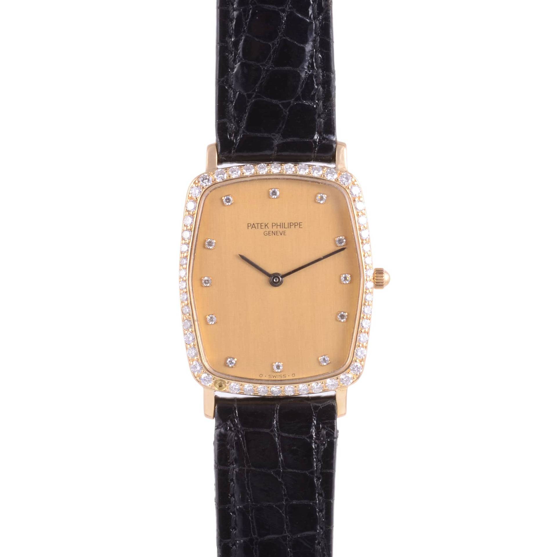 Patek Philippe Rare Original Factory Diamond Zifferblatt & Lünette Armbanduhr von SolvangAntiques