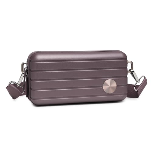 Somago Handtasche Hartschale, kleine Festivaltasche mit verstellbarem Riemen, Crossbody-Tasche, Handytasche, 15,2 cm Kosmetiktasche, Violett von Somago