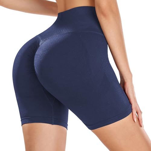Somdiffy Push Up Damen Gym Shorts - Booty Scrunch Kurze Leggings Seamless Hohe Taille Fitness Radlerhose Damen Sommer von Somdiffy