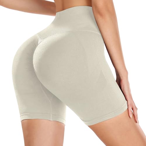 Somdiffy Push Up Damen Gym Shorts - Booty Scrunch Kurze Leggings Seamless Hohe Taille Fitness Radlerhose Damen Sommer von Somdiffy