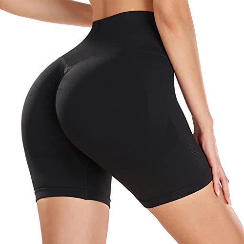 Somdiffy Push Up Damen Gym Shorts - Booty Scrunch Kurze Leggings Seamless Hohe Taille Fitness Radlerhose Damen Sommer von Somdiffy