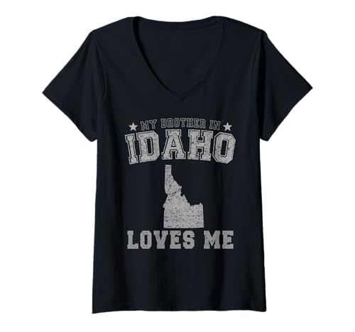Damen Mein Bruder in Idaho liebt Mich America Vintage State T-Shirt mit V-Ausschnitt Damen Mein Bruder in Idaho liebt Mich America Vintage State T-Shirt mit V-Ausschnitt von Someone Loves Me In US State Of Idaho