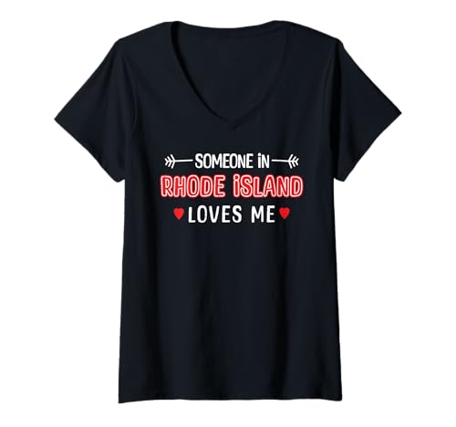 Damen Jemand in Rhode Island liebt mich American Patriotic T-Shirt mit V-Ausschnitt Damen Jemand in Rhode Island liebt mich American Patriotic T-Shirt mit V-Ausschnitt von Someone Loves Me In US State Of Rhode Island