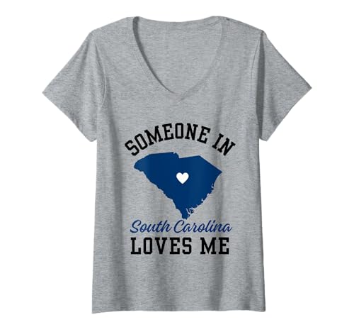 Damen Jemand in South Carolina liebt mich, South Carolina Zuneigung T-Shirt mit V-Ausschnitt Damen Jemand in South Carolina liebt mich, South Carolina Zuneigung T-Shirt mit V-Ausschnitt von Someone in South Carolina Loves me Apparel