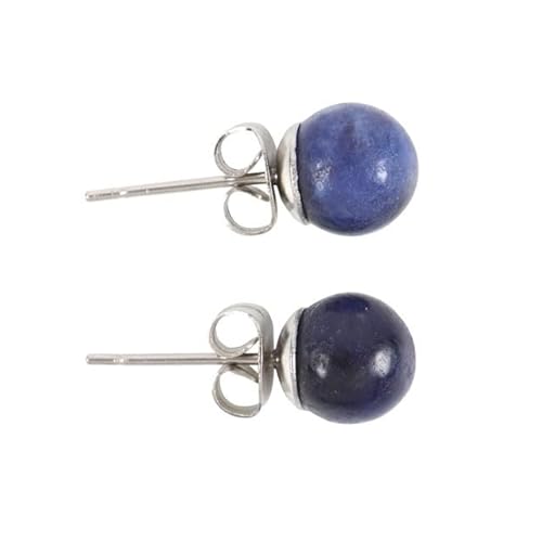 Handgefertigte Sodalith-Kristall-Tropfen-Ohrringe – blauer Edelstein-Schmuck – Halbedelstein-Heilohrringe – in Großbritannien gefertigter Sodalith-Kristallschmuck, Glas von Something Different Wholesale