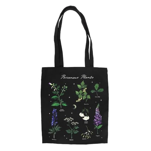 Poisonous Plants Polycotton-Tragetasche – von der Natur inspiriertes Gothic-Design – umweltfreundlich und wiederverwendbar – langlebig, geräumig und praktisch – perfektes Geschenk für Natur- und von Something Different Wholesale