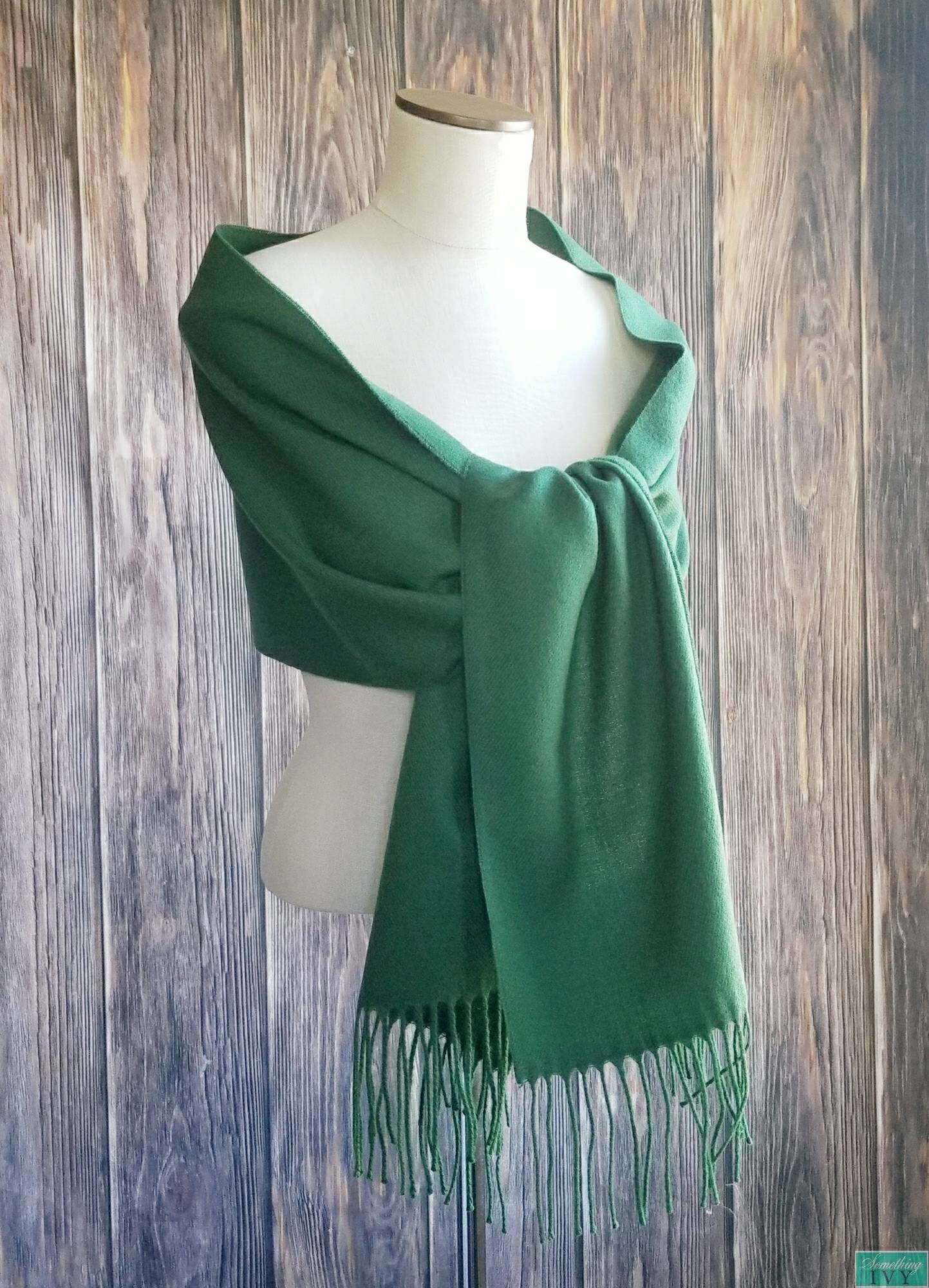 182 cm Langer, Weicher Jägergrüner Pashmina - Wrap Cover Ups Grüne Hochzeits-Wraps Brautjungfern-Schal Abendkleid-Schal von SomethingIvy
