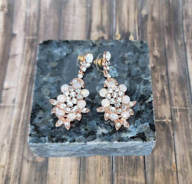 2 "- Opal Rose Gold Tropfen Ohrringe - Strass von SomethingIvy