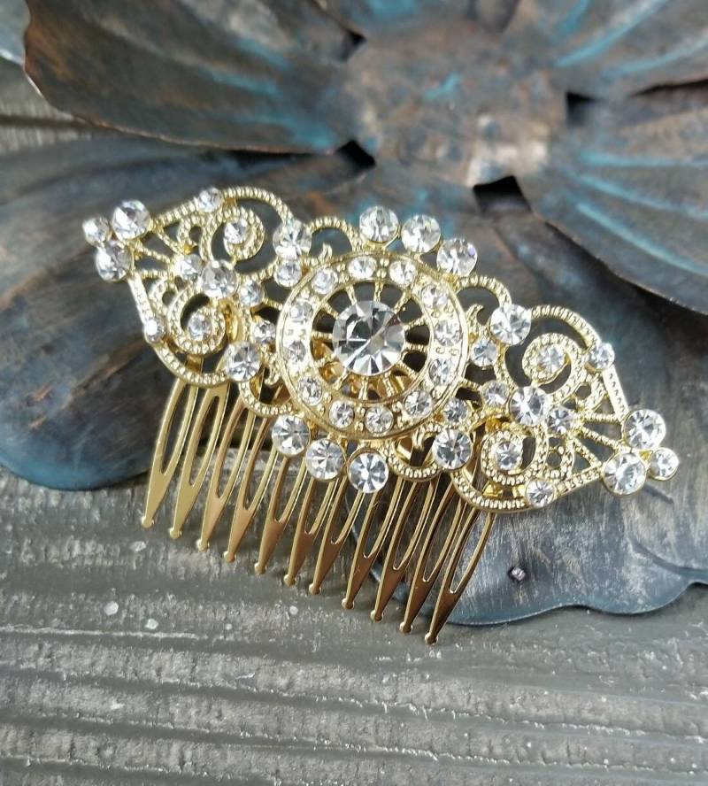 3 "- Kleine Gold Kamm - Perlen Haarspange Hochzeit Haarkamm Brautkämme Haarkämme von SomethingIvy