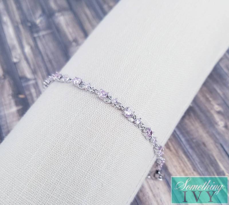 Blush Armbänder, Rosa Armbänder Mit Verlängerungskette, Hellrosa Armband von SomethingIvy