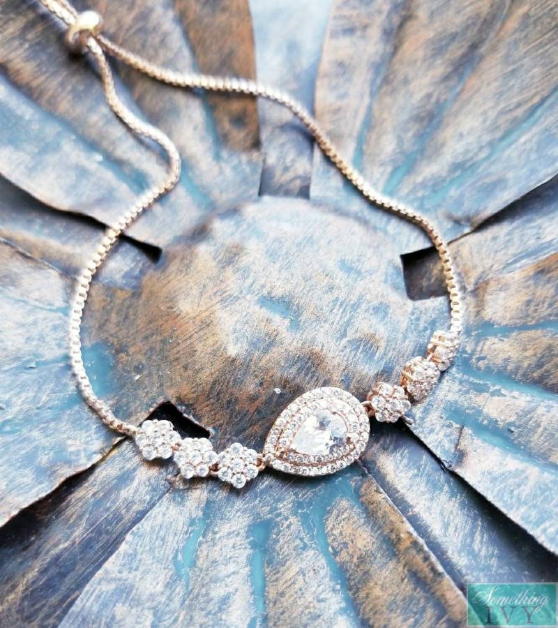 Einstellbar Rosé Gold Armband - Schmuck Armbänder Hochzeitsarmband Kristall von SomethingIvy