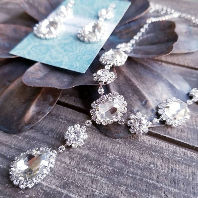 Halskette Set Kristall Ohrringe - Ohrhänger Schmuck Und von SomethingIvy