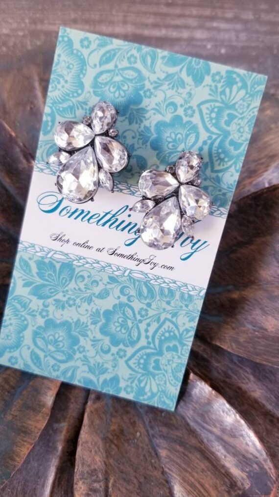 Schnelles Schiff - Kristall Cluster Ohrringe Hochzeitsohrringe Tropfen Ohrhänger von SomethingIvy