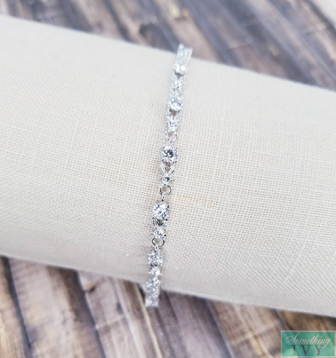 Silber Armband - Kristall Hochzeit von SomethingIvy