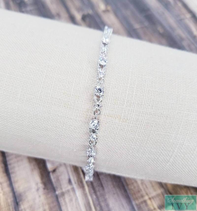 Silber Armband - Kristall Hochzeit von SomethingIvy